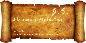 Jánossy Viviána névjegykártya